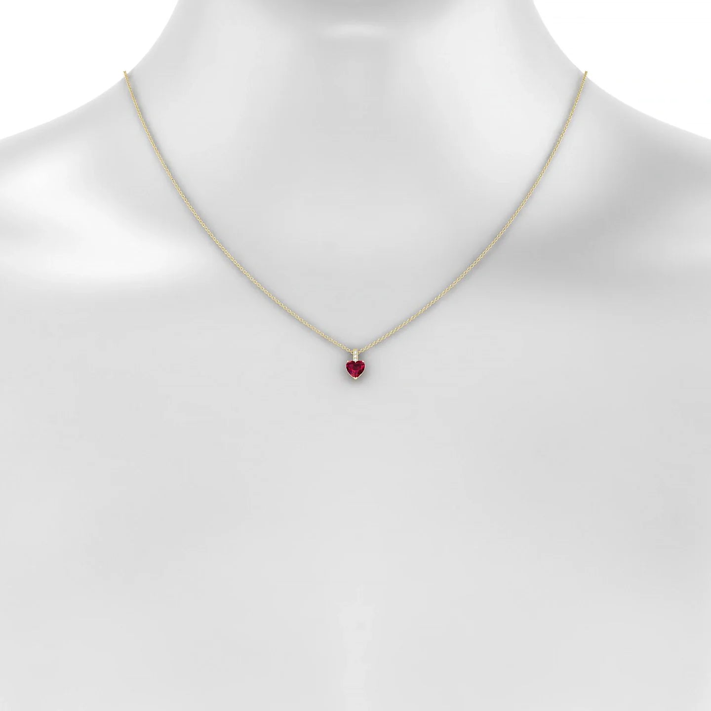Exquisite | 18k Yellow Gold 5.5 mm Heart Ruby Pendant
