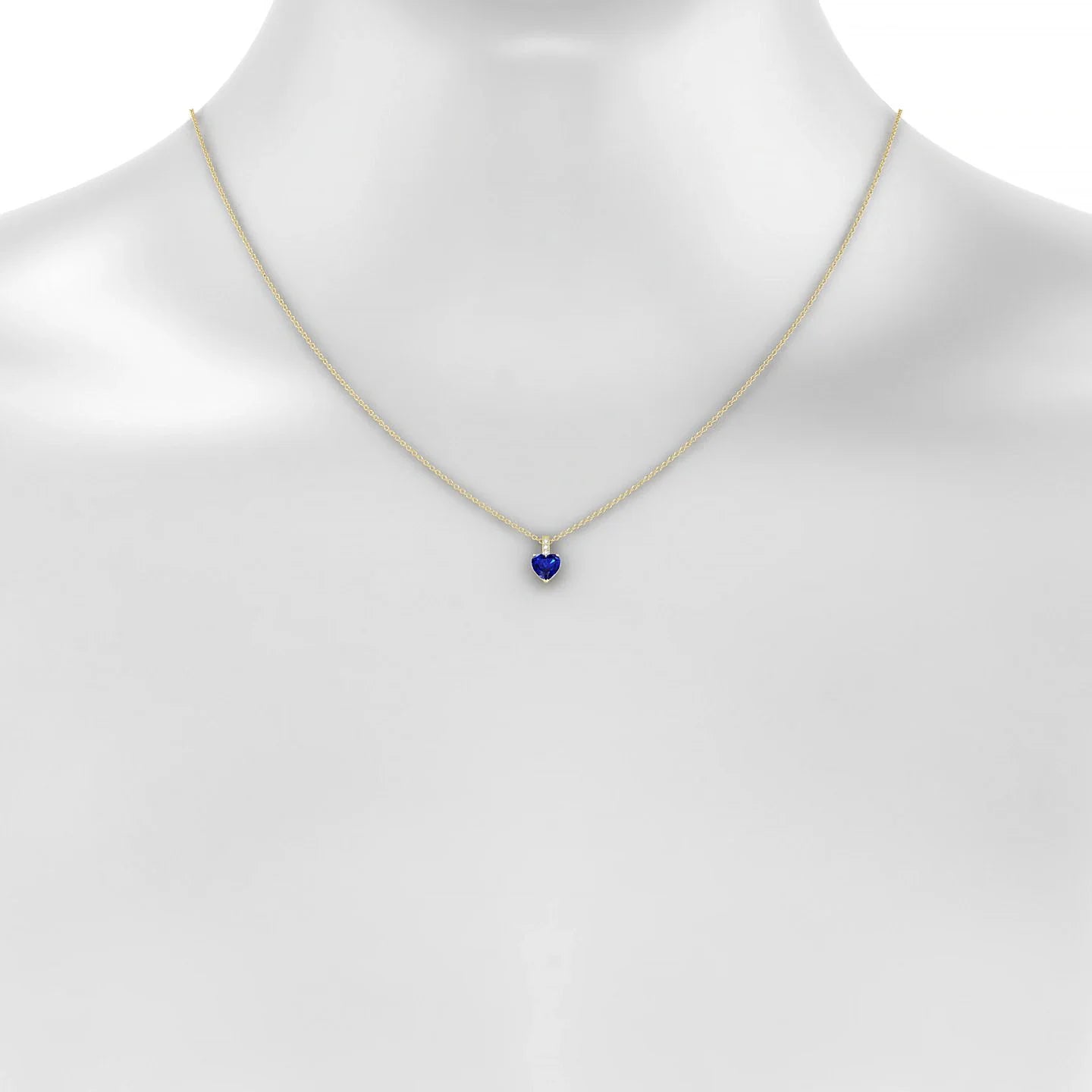 Exquisite | 18k Yellow Gold 5.5 mm Heart Sapphire Pendant
