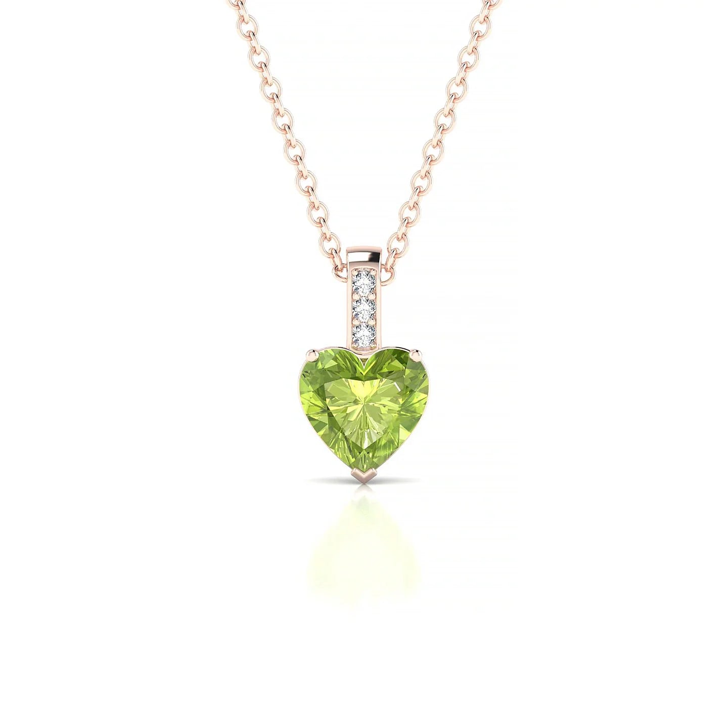 Exquisite | 18k Rose Gold 6 mm Heart Peridot Pendant