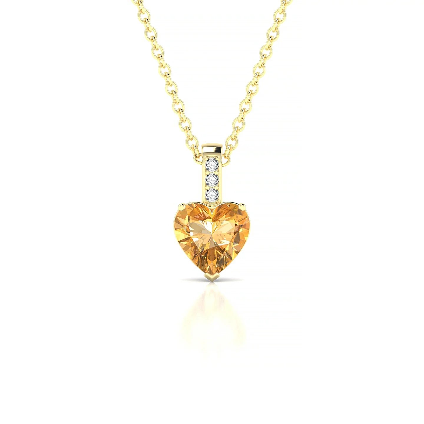 Exquisite | 18k Yellow Gold 6 mm Heart Citrine Pendant