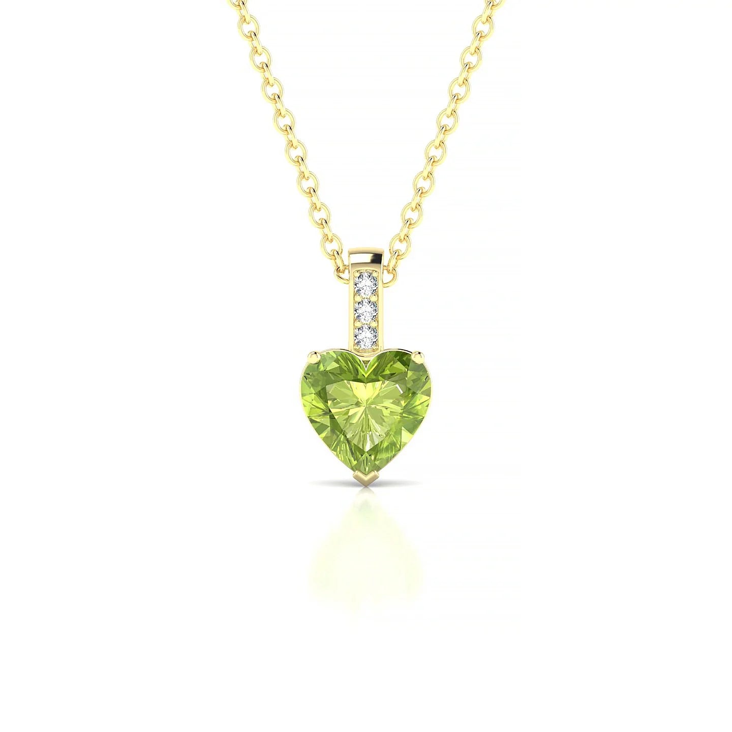 Exquisite | 18k Yellow Gold 6 mm Heart Peridot Pendant