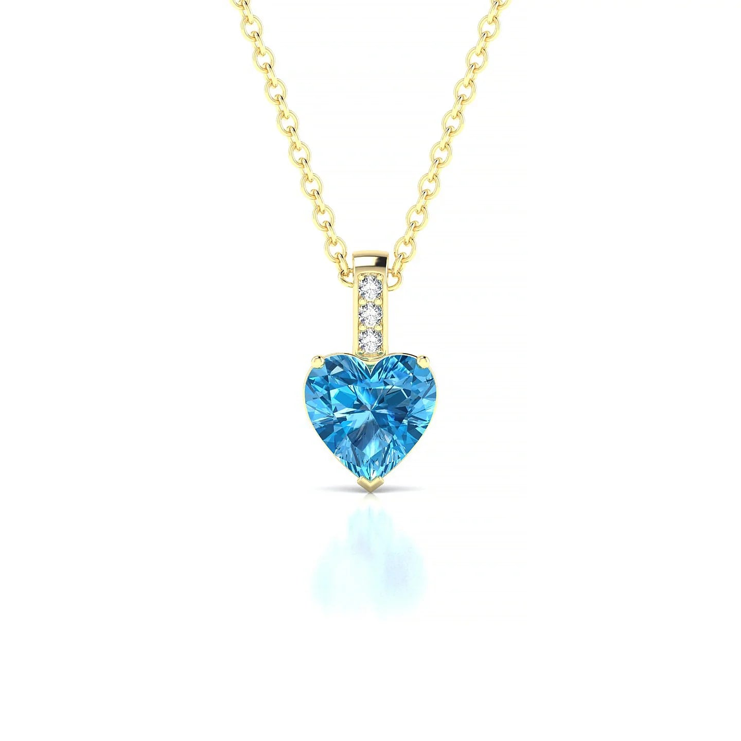 Exquisite | 18k Yellow Gold 6 mm Heart Topaz Pendant