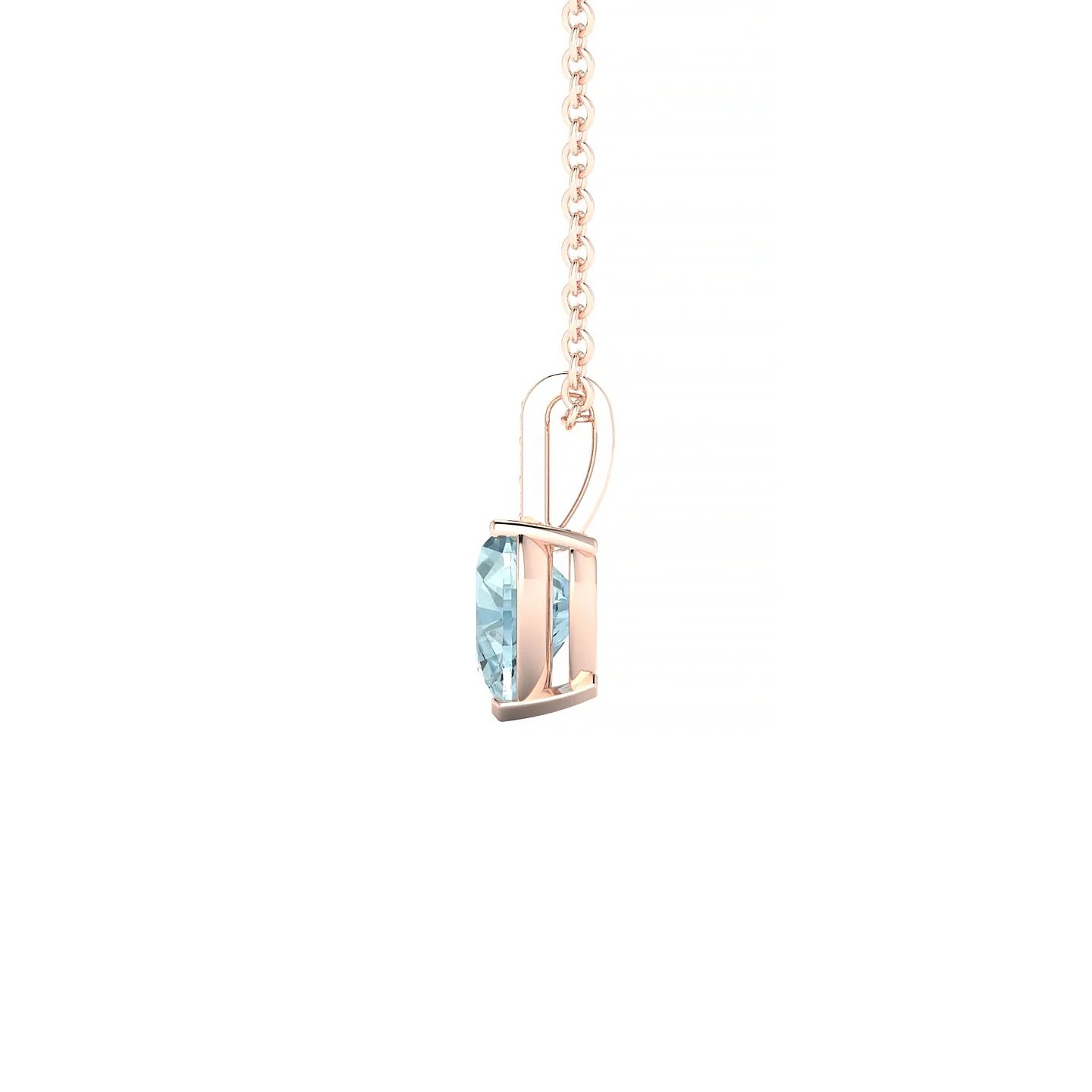 Exquisite | 18k Rose Gold 6 mm Heart Aquamarine Pendant