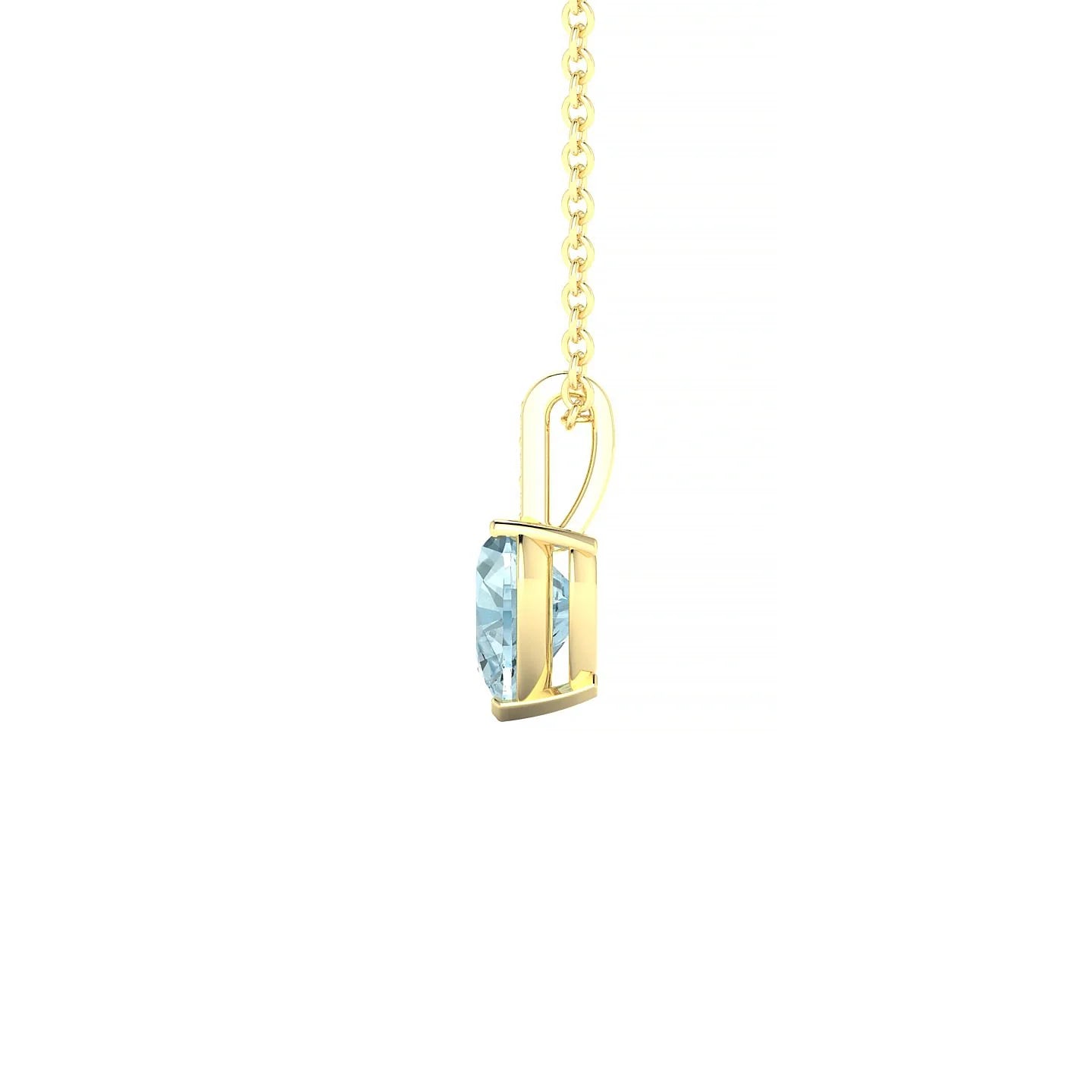 Exquisite | 18k Yellow Gold 6 mm Heart Aquamarine Pendant