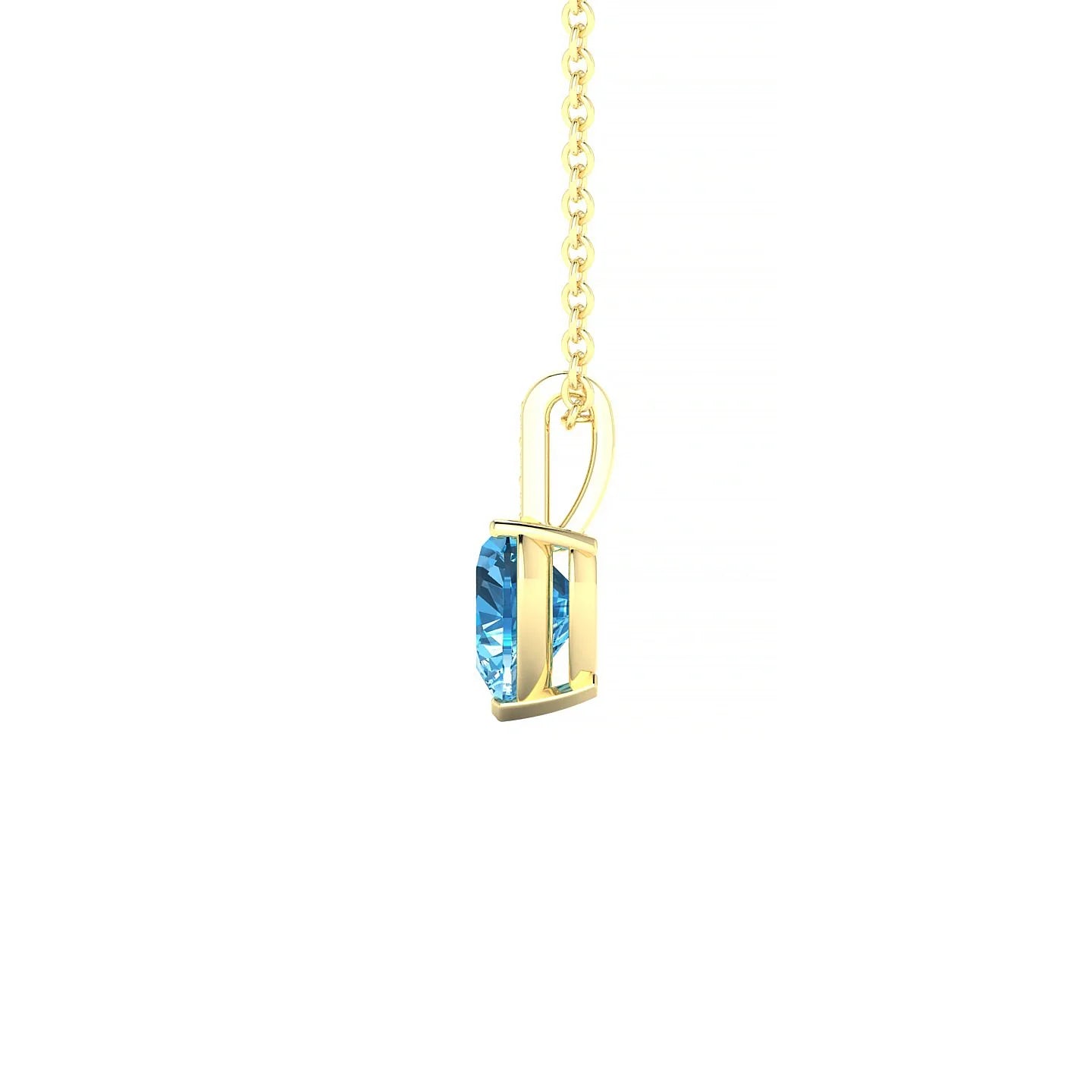 Exquisite | 18k Yellow Gold 6 mm Heart Topaz Pendant