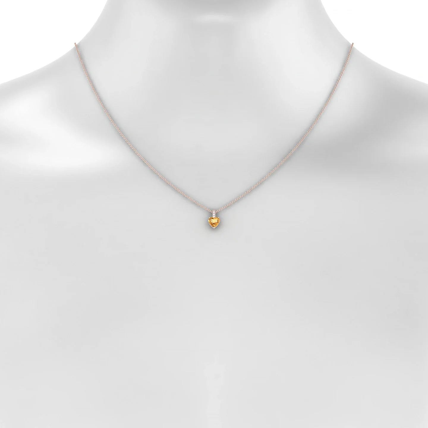 Exquisite | 18k Rose Gold 6 mm Heart Citrine Pendant