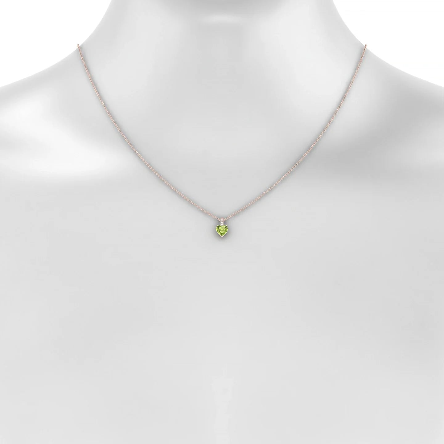 Exquisite | 18k Rose Gold 6 mm Heart Peridot Pendant