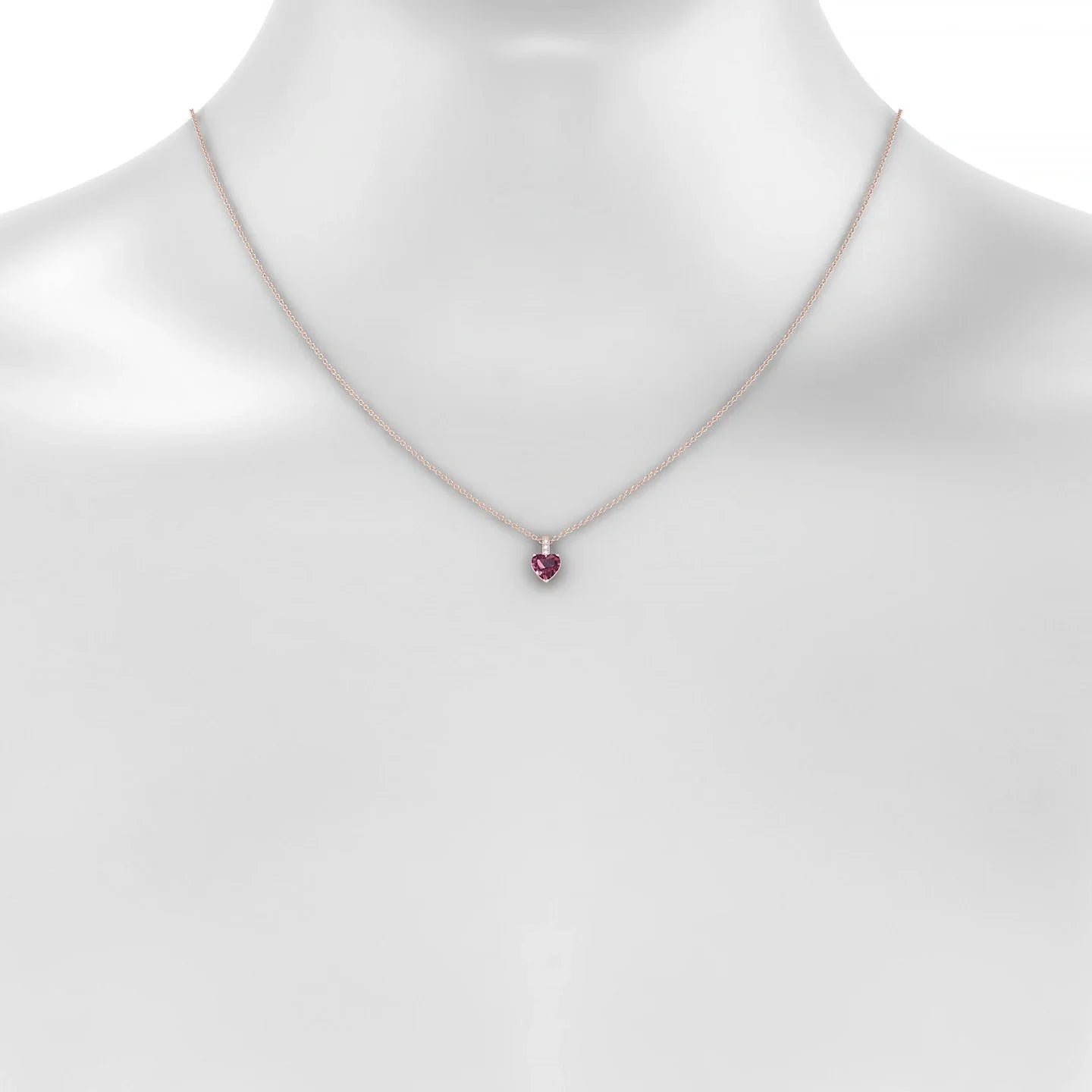 Exquisite | 18k Rose Gold 6 mm Heart Rhodolite Pendant