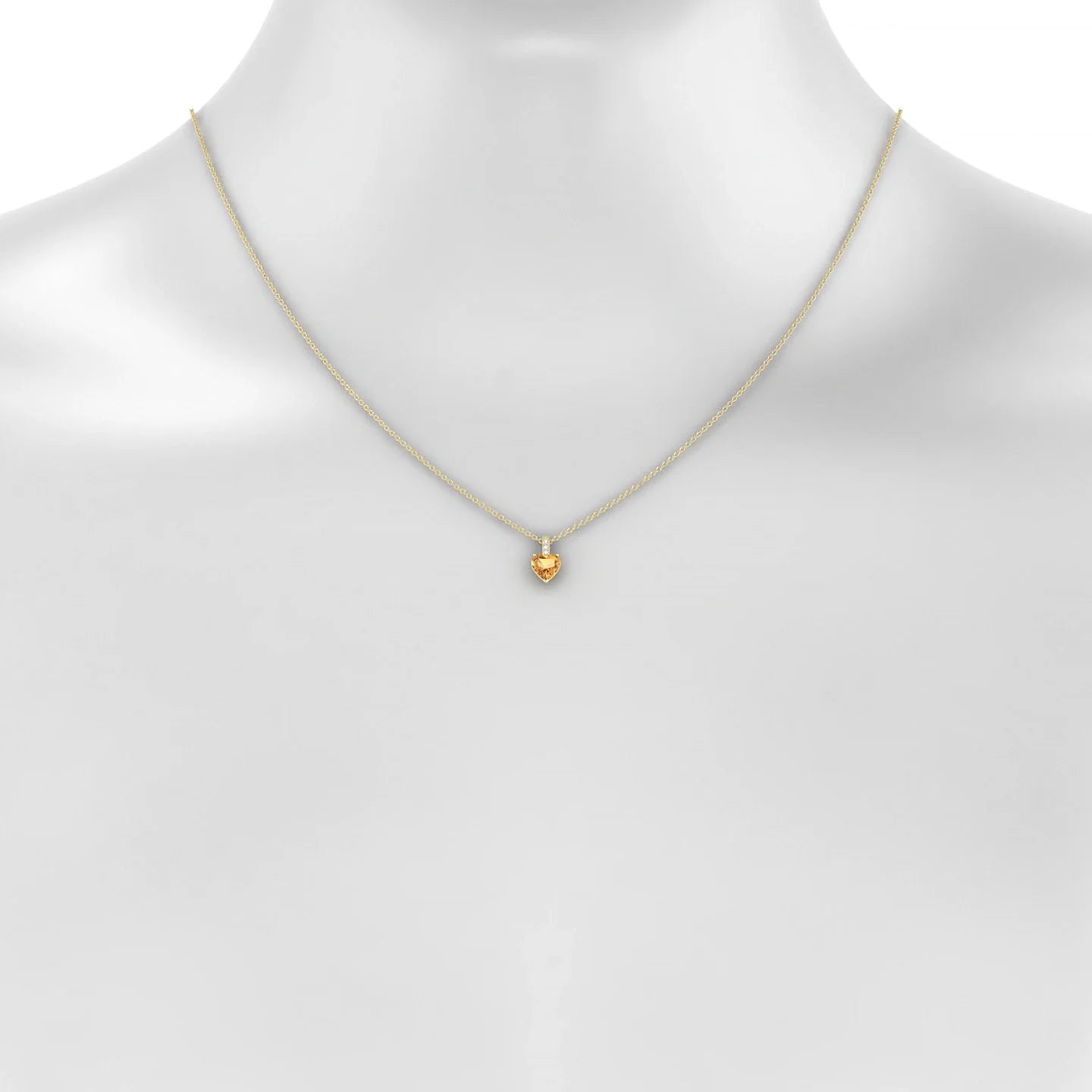 Exquisite | 18k Yellow Gold 6 mm Heart Citrine Pendant
