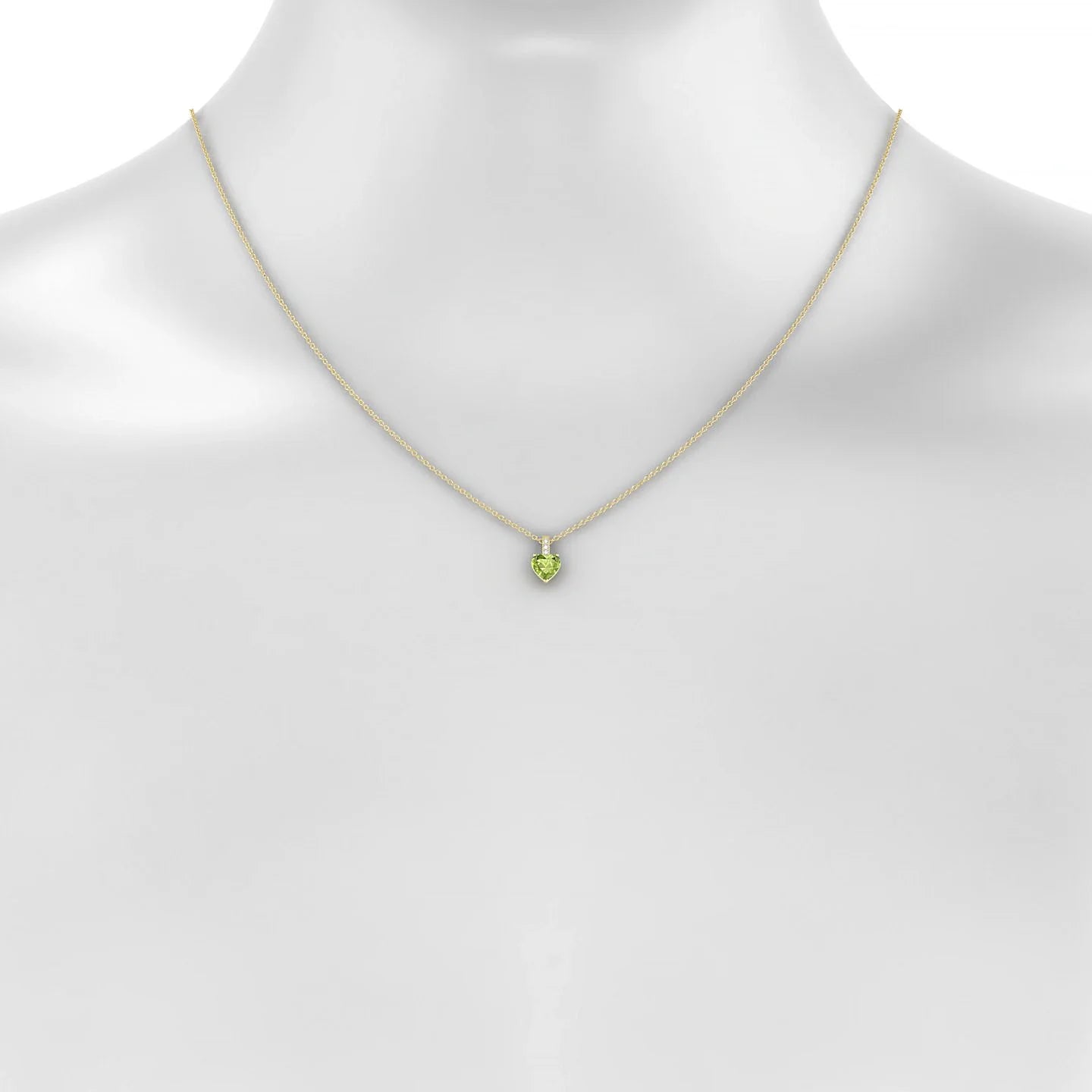 Exquisite | 18k Yellow Gold 6 mm Heart Peridot Pendant