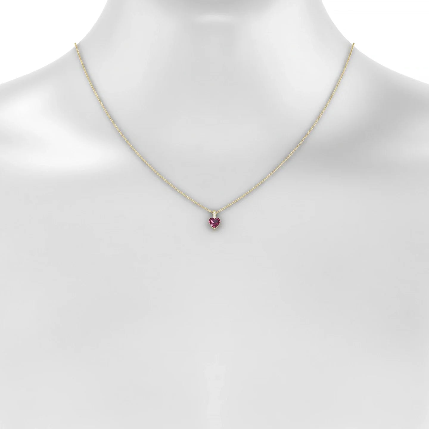 Exquisite | 18k Yellow Gold 6 mm Heart Rhodolite Pendant