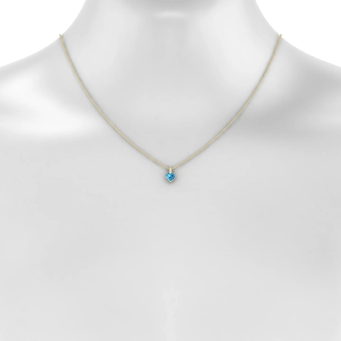 Exquisite | 18k Yellow Gold 6 mm Heart Topaz Pendant