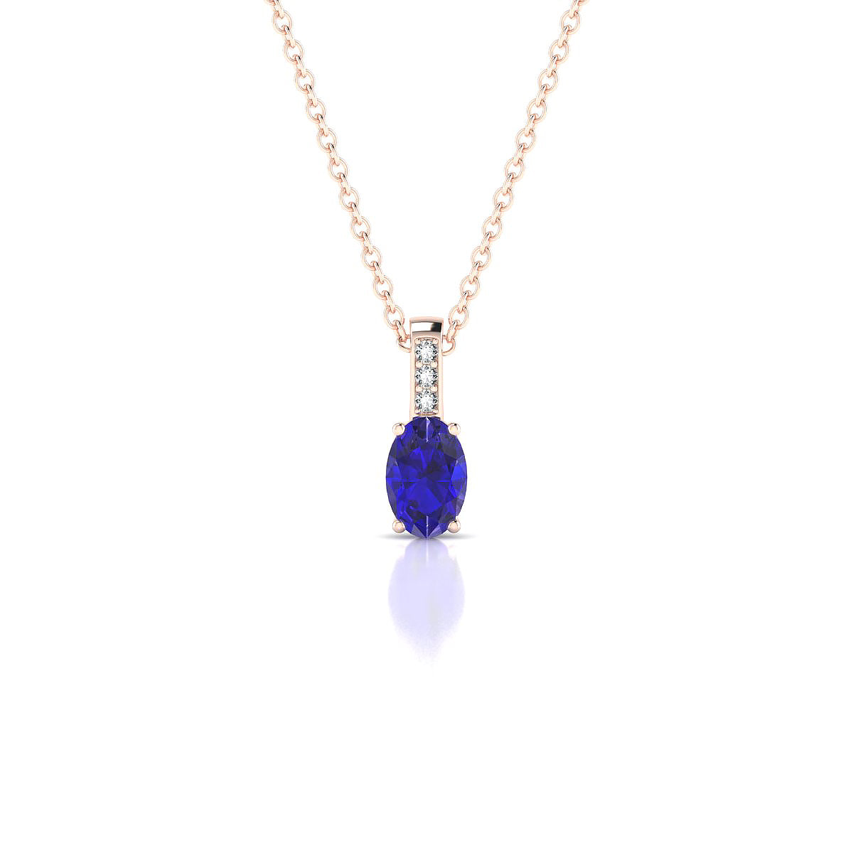 Exquisite | 18k Rose Gold 6 x 4 mm Oval Tanzanite Pendant