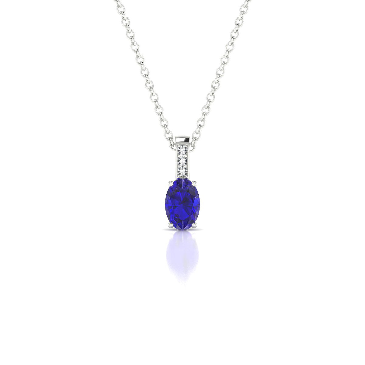 Exquisite | 18k White Gold 6 x 4 mm Oval Tanzanite Pendant
