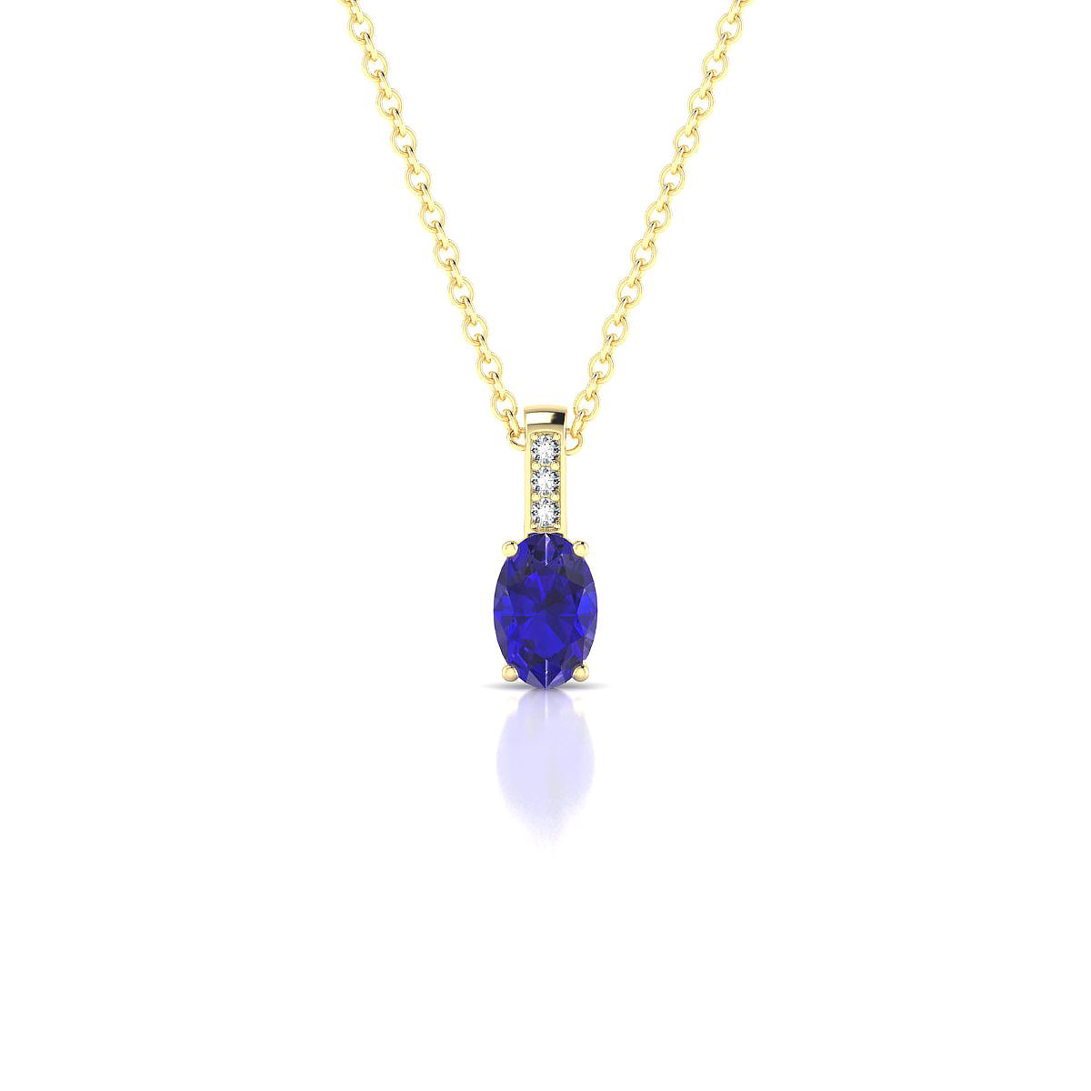 Exquisite | 18k Yellow Gold 6 x 4 mm Oval Tanzanite Pendant
