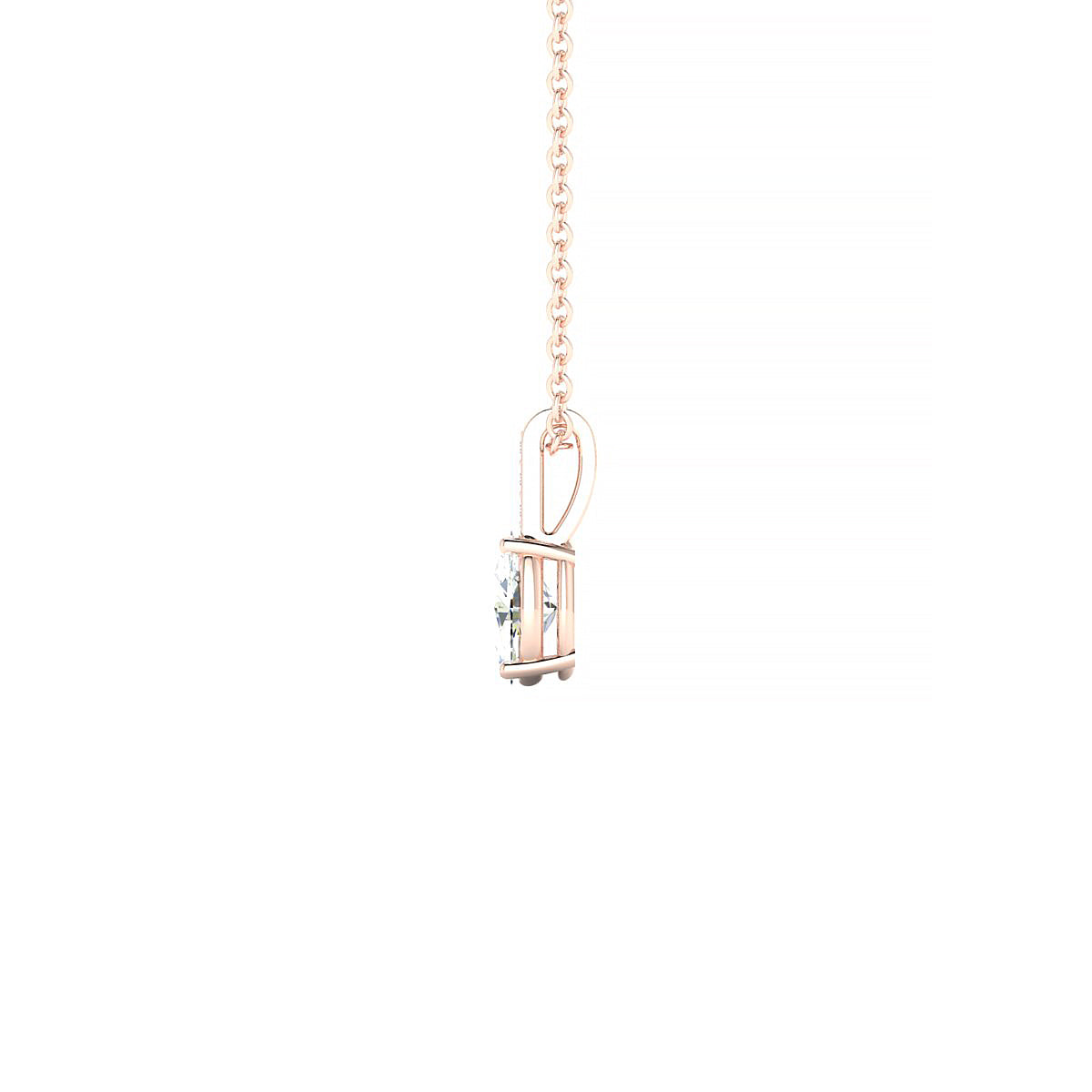 Exquisite | 18k Rose Gold 6 x 4 mm Oval Diamond Pendant