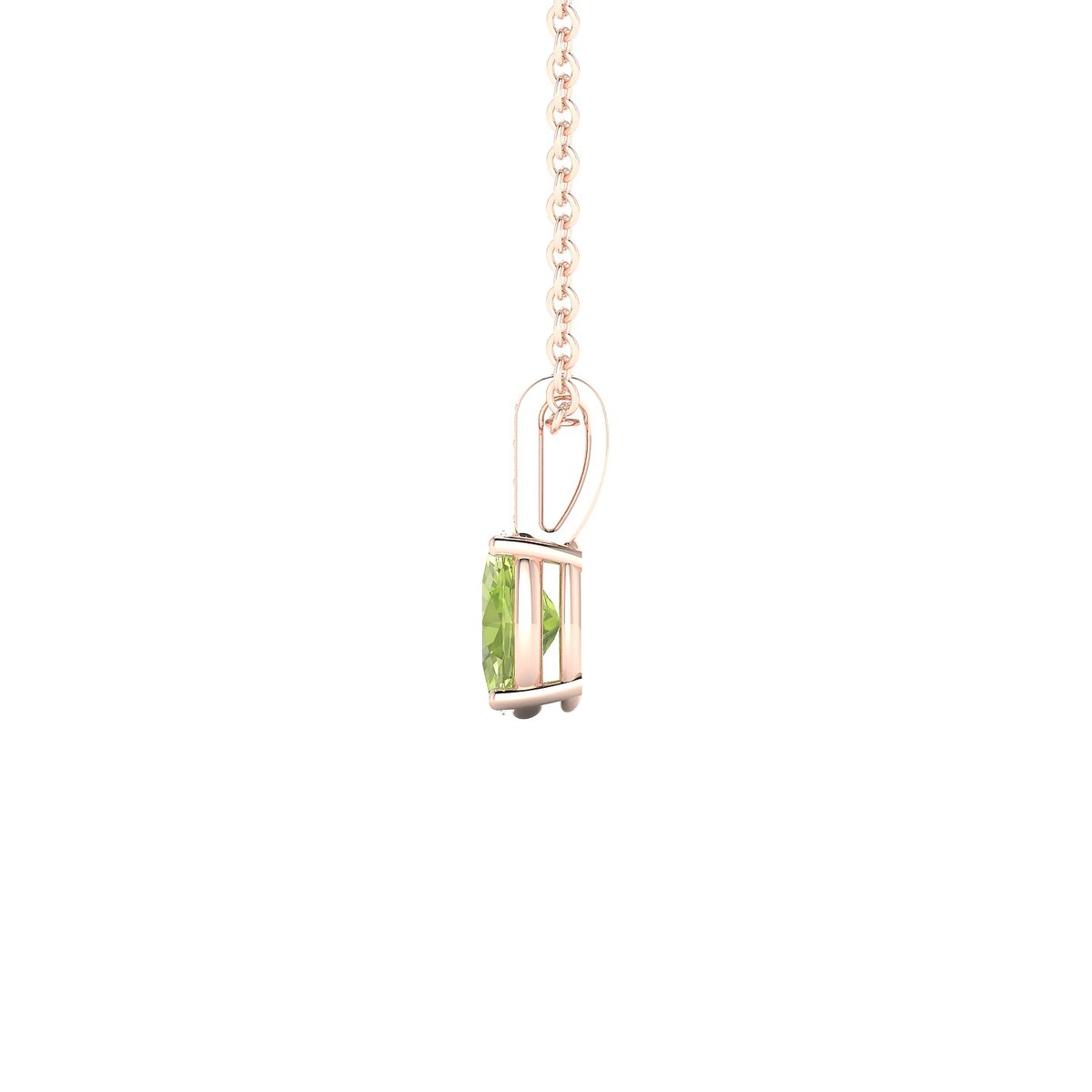 Exquisite | 18k Rose Gold 6 x 4 mm Oval Peridot Pendant