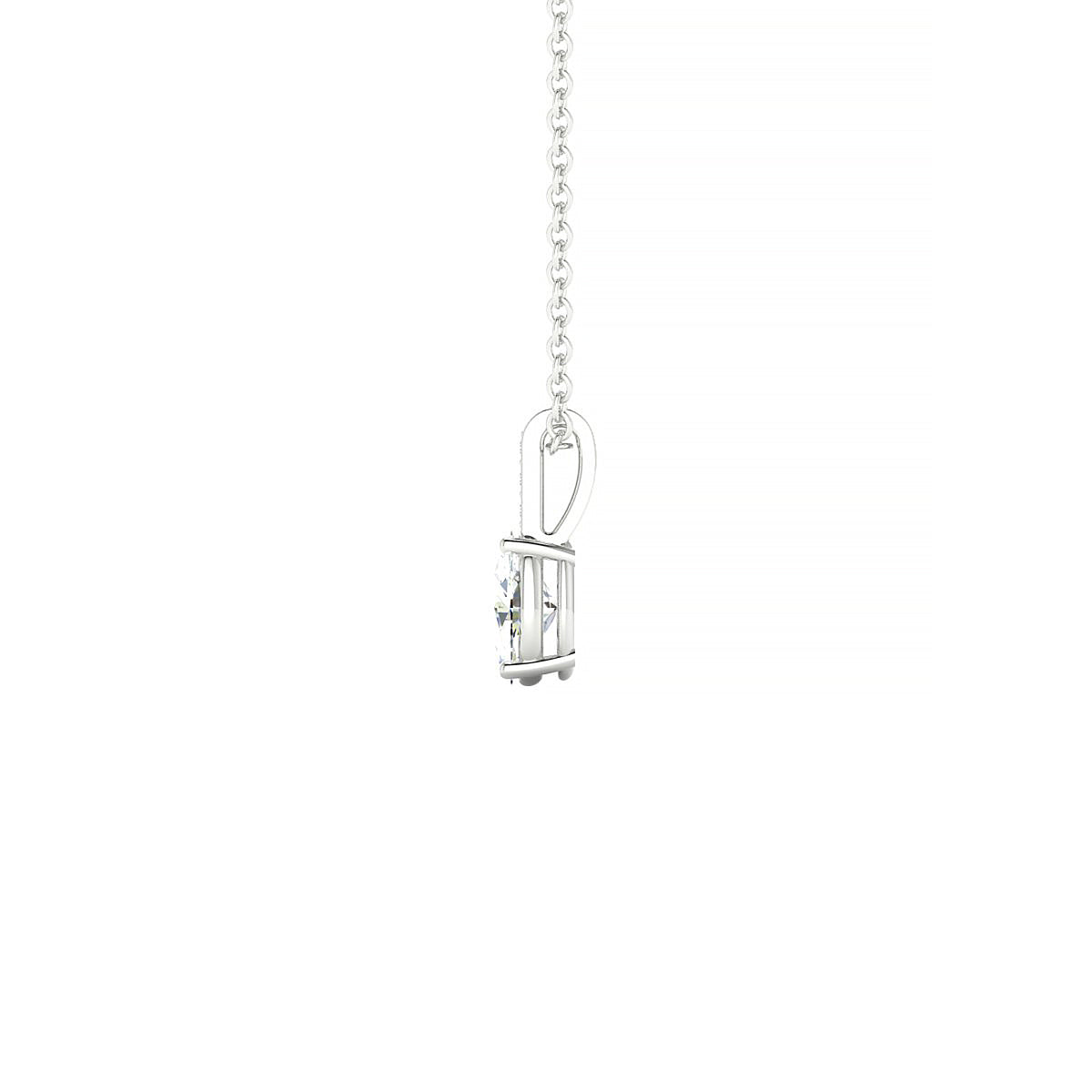 Exquisite | 18k White Gold 6 x 4 mm Oval Diamond Pendant