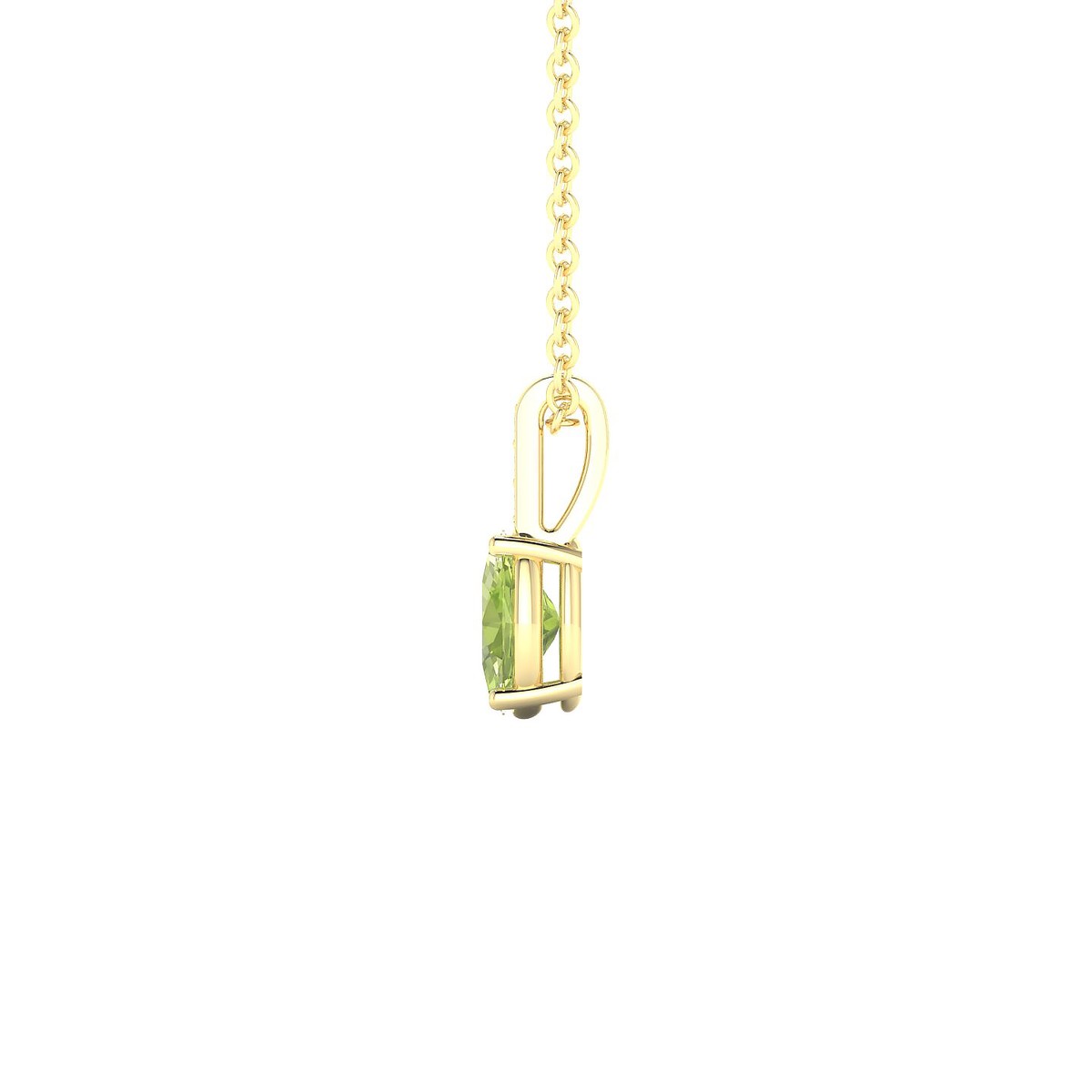 Exquisite | 18k Yellow Gold 6 x 4 mm Oval Peridot Pendant