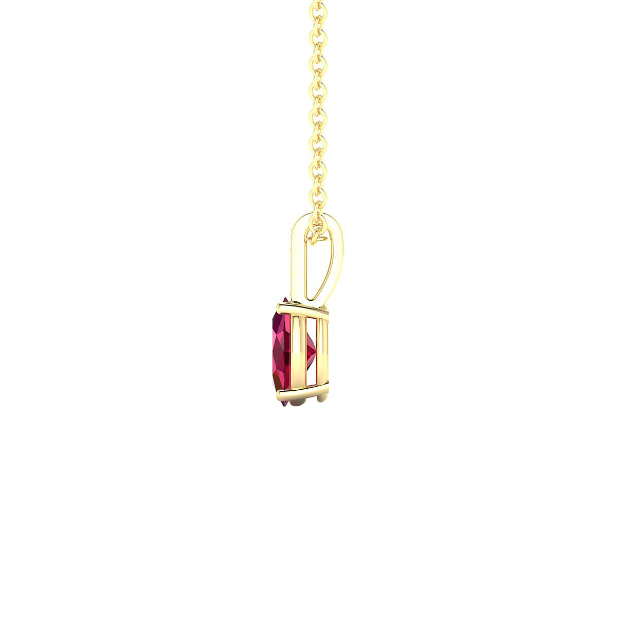 Exquisite | 18k Yellow Gold 6 x 4 mm Oval Ruby Pendant