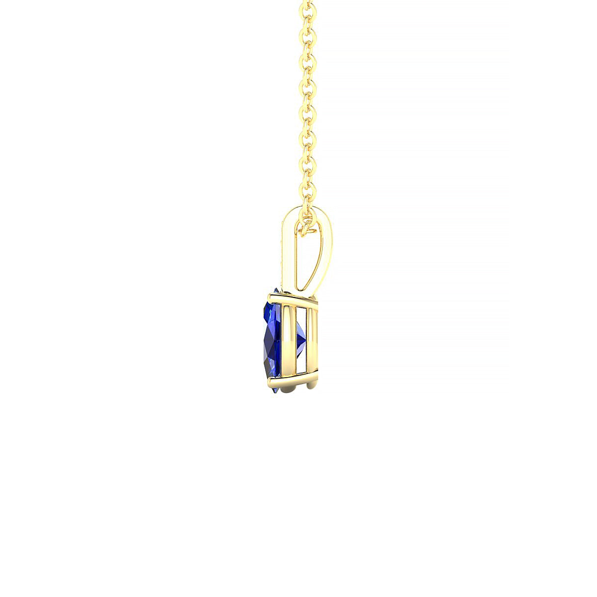 Exquisite | 18k Yellow Gold 6 x 4 mm Oval Sapphire Pendant