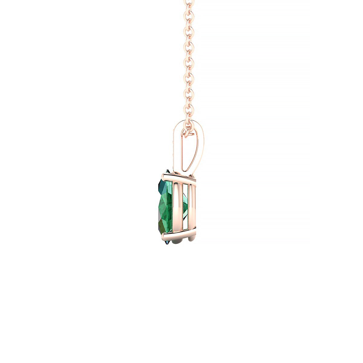Exquisite | 18k Rose Gold 7 x 5 mm Oval Emerald Pendant