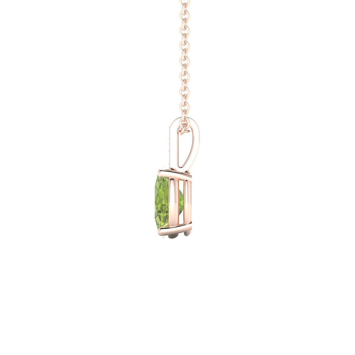 Exquisite | 18k Rose Gold 7 x 5 mm Oval Peridot Pendant