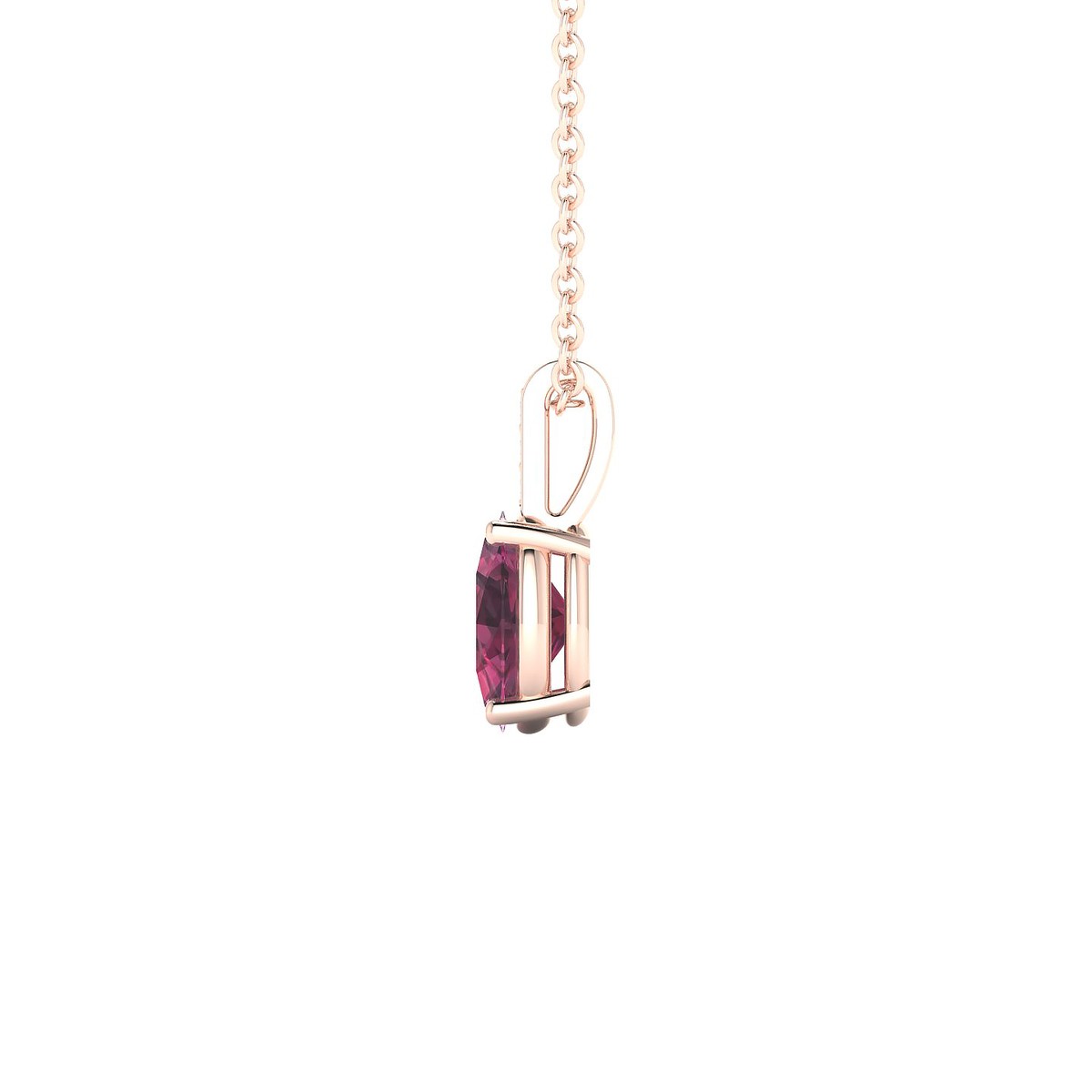 Exquisite | 18k Rose Gold 7 x 5 mm Oval Rhodolite Pendant