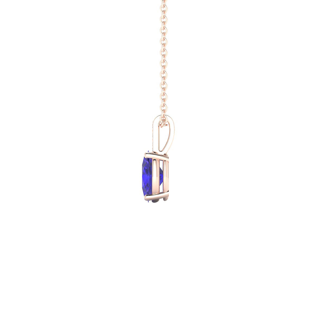 Exquisite | 18k Rose Gold 7 x 5 mm Oval Tanzanite Pendant