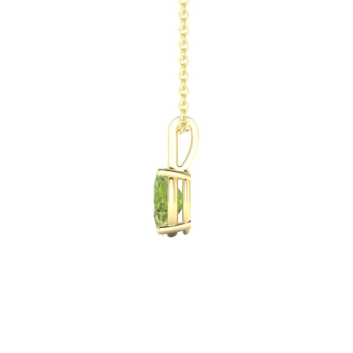 Exquisite | 18k Yellow Gold 7 x 5 mm Oval Peridot Pendant
