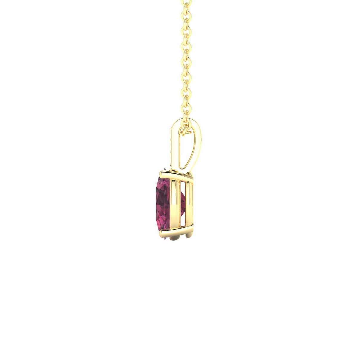 Exquisite | 18k Yellow Gold 7 x 5 mm Oval Rhodolite Pendant