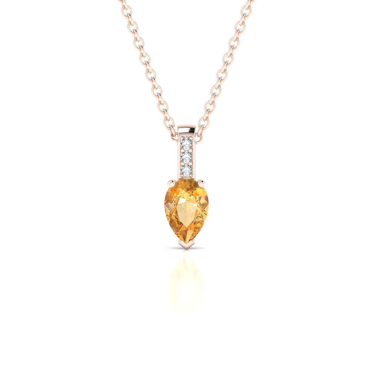Exquisite | 18k Rose Gold 6 x 4 mm Pear Citrine Pendant