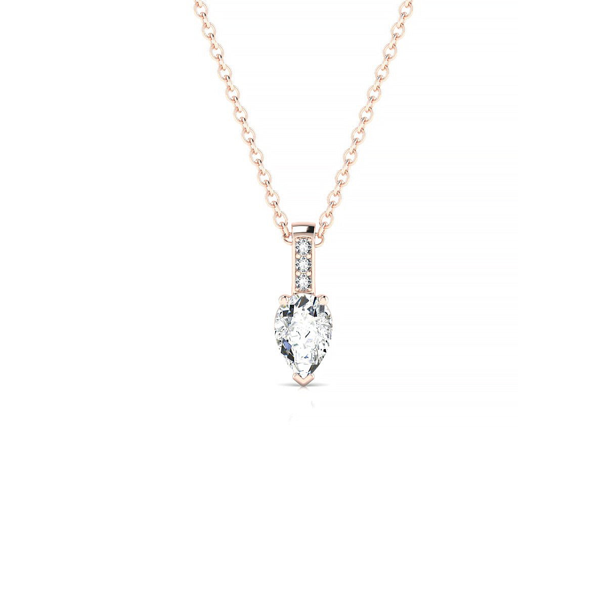 Exquisite | 18k Rose Gold 6 x 4 mm Pear Diamond Pendant