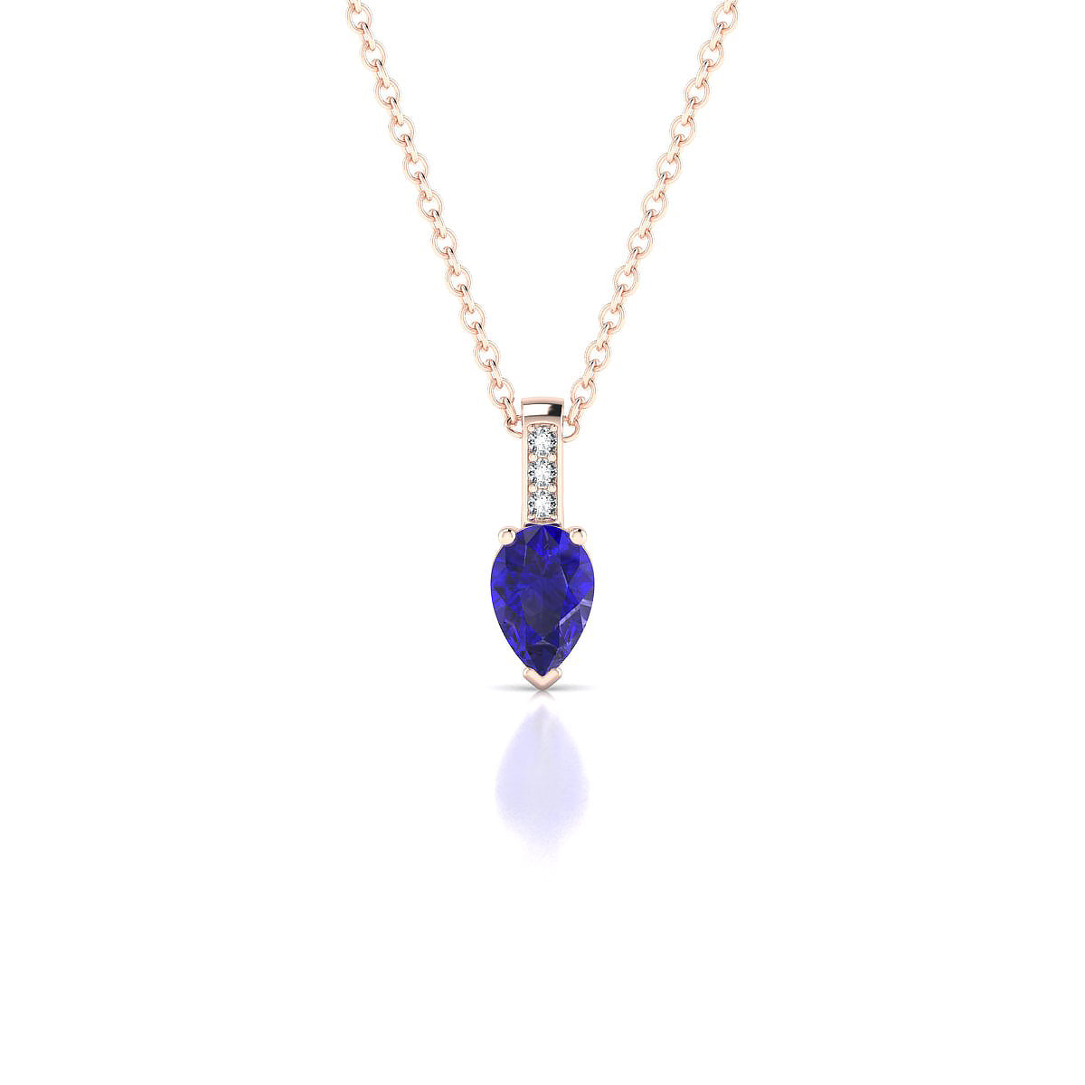Exquisite | 18k Rose Gold 6 x 4 mm Pear Tanzanite Pendant
