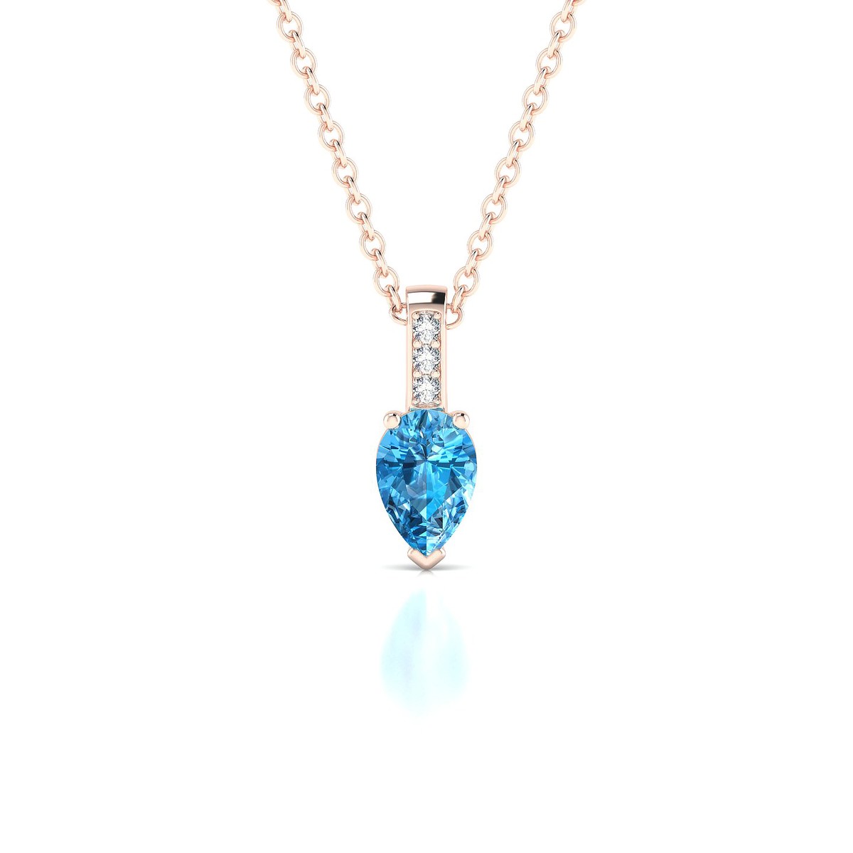 Exquisite | 18k Rose Gold 6 x 4 mm Pear Topaz Pendant