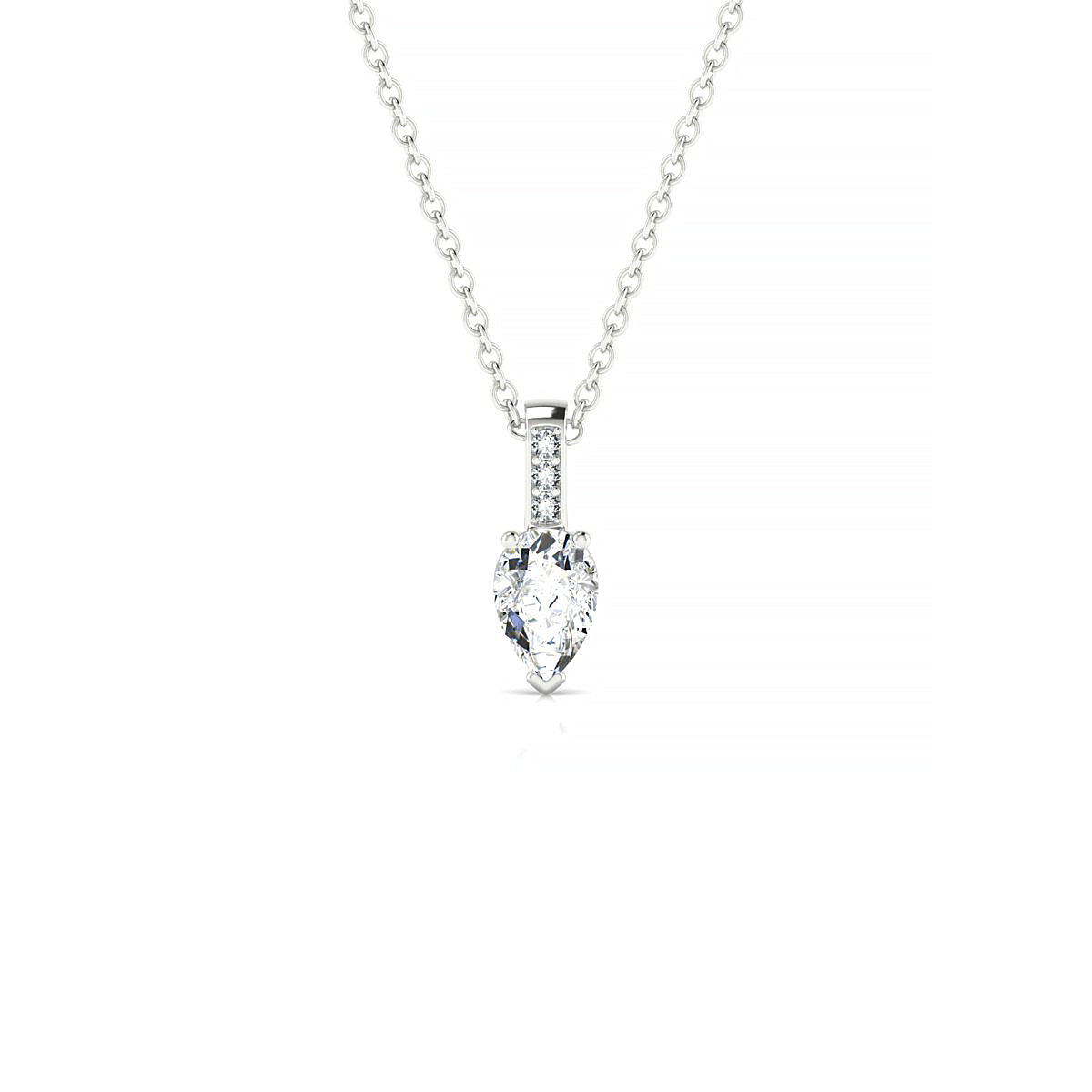 Exquisite | 18k White Gold 6 x 4 mm Pear Diamond Pendant