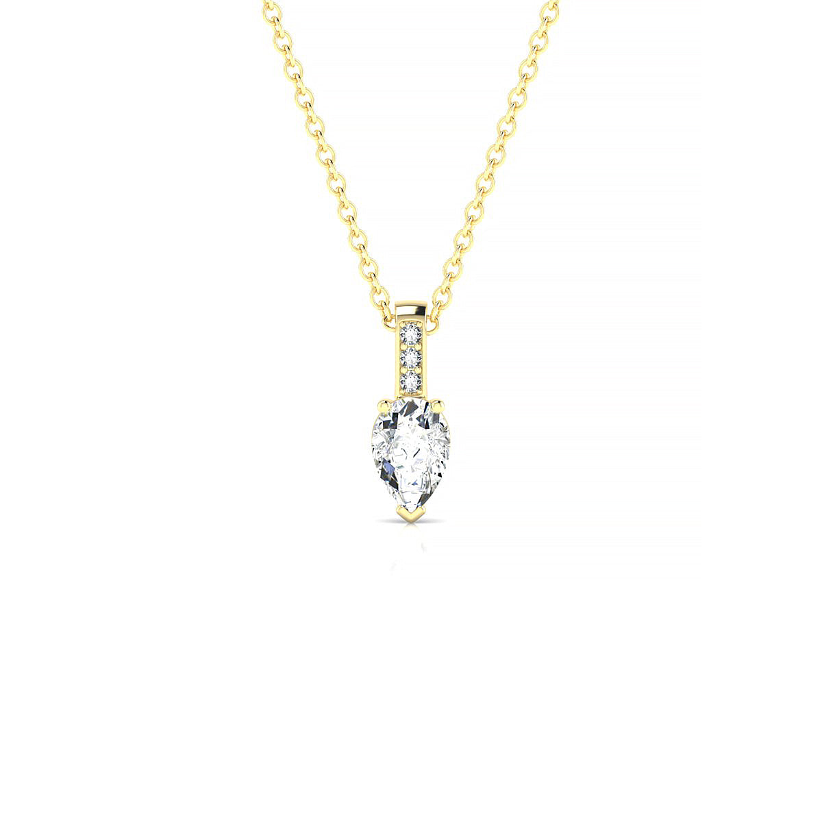 Exquisite | 18k Yellow Gold 6 x 4 mm Pear Diamond Pendant