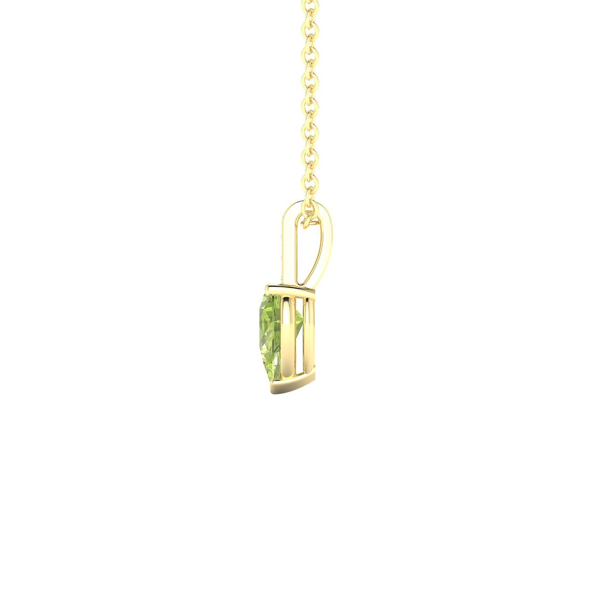 Exquisite | 18k Yellow Gold 6 x 4 mm Pear Peridot Pendant