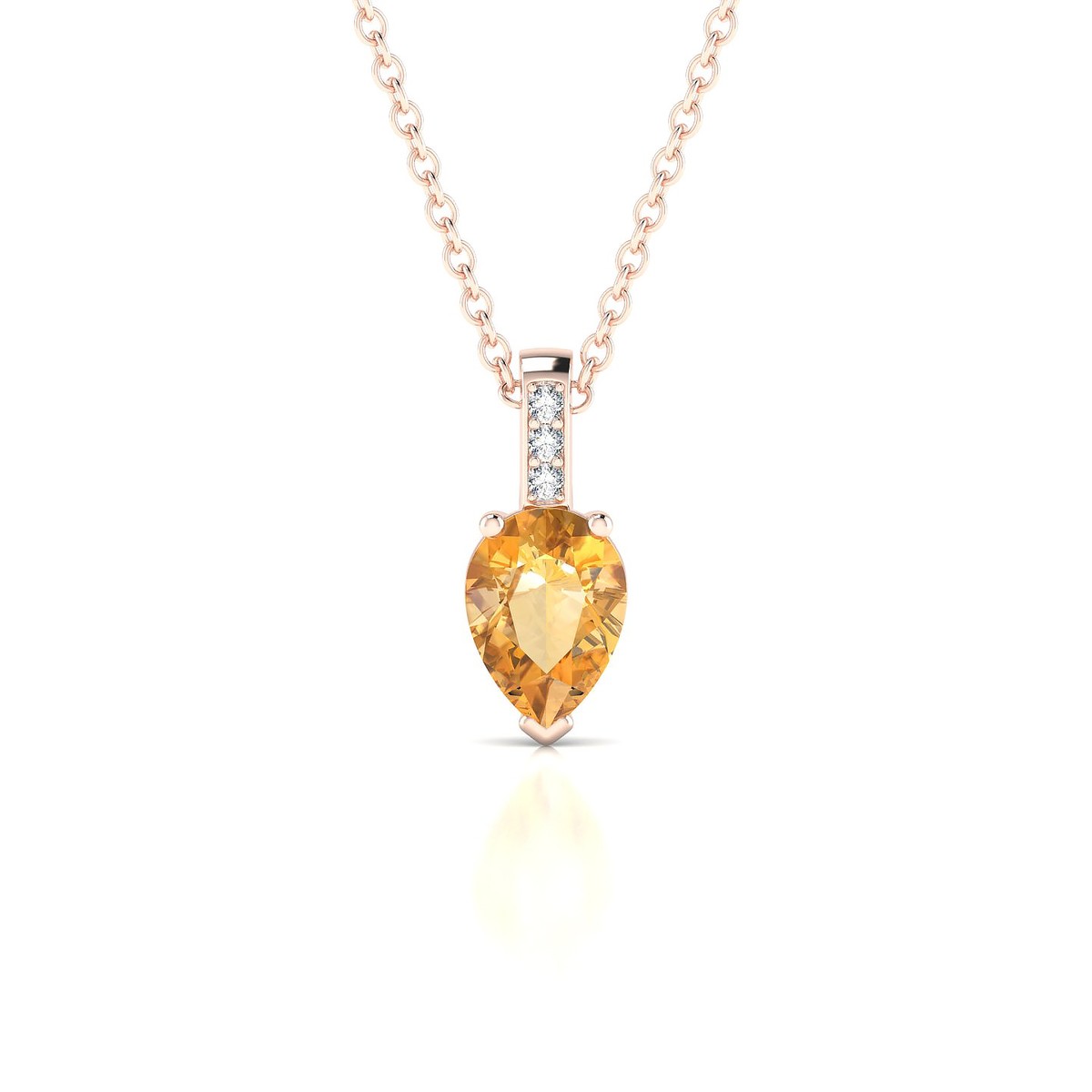Exquisite | 18k Rose Gold 7 x 5 mm Pear Citrine Pendant