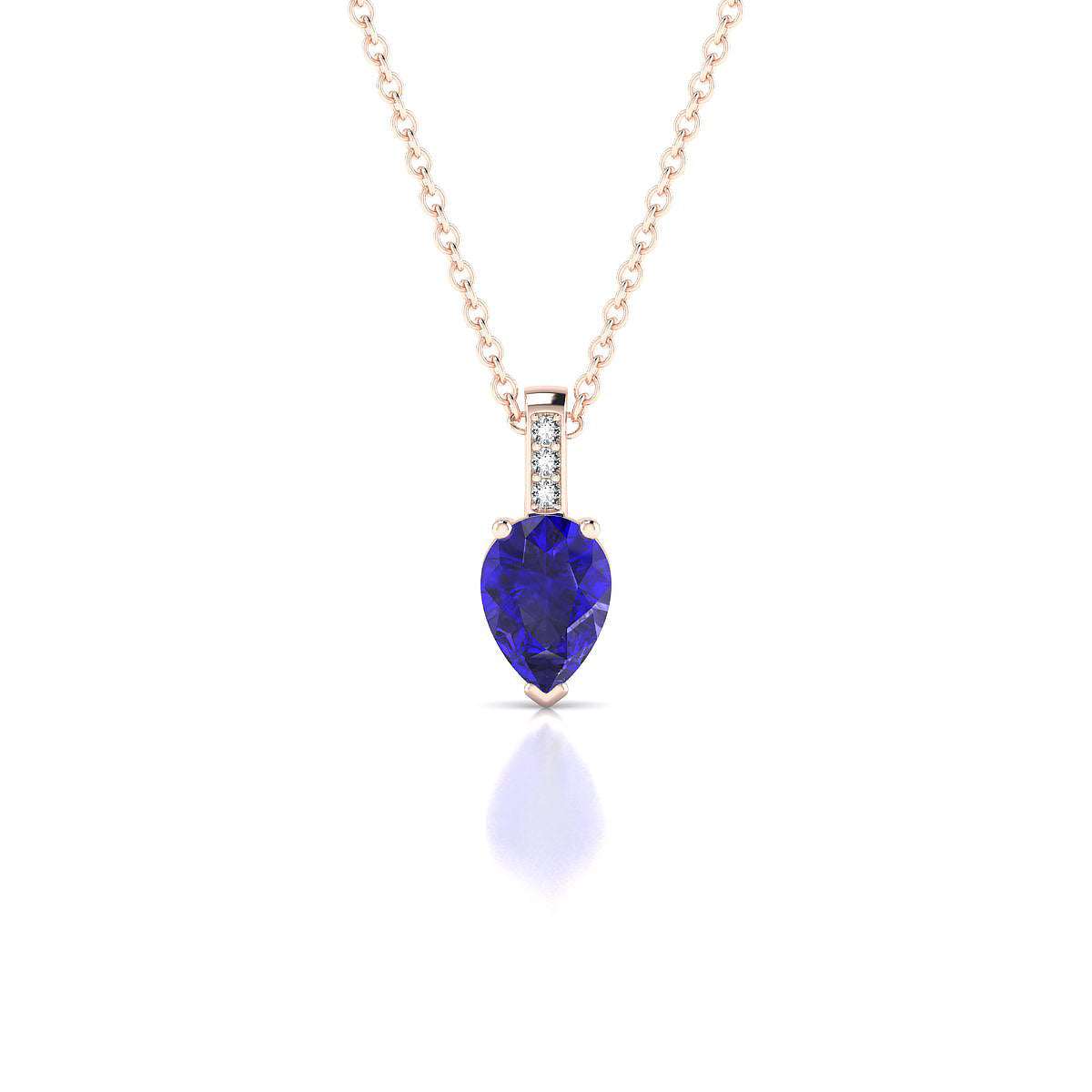 Exquisite | 18k Rose Gold 7 x 5 mm Pear Tanzanite Pendant