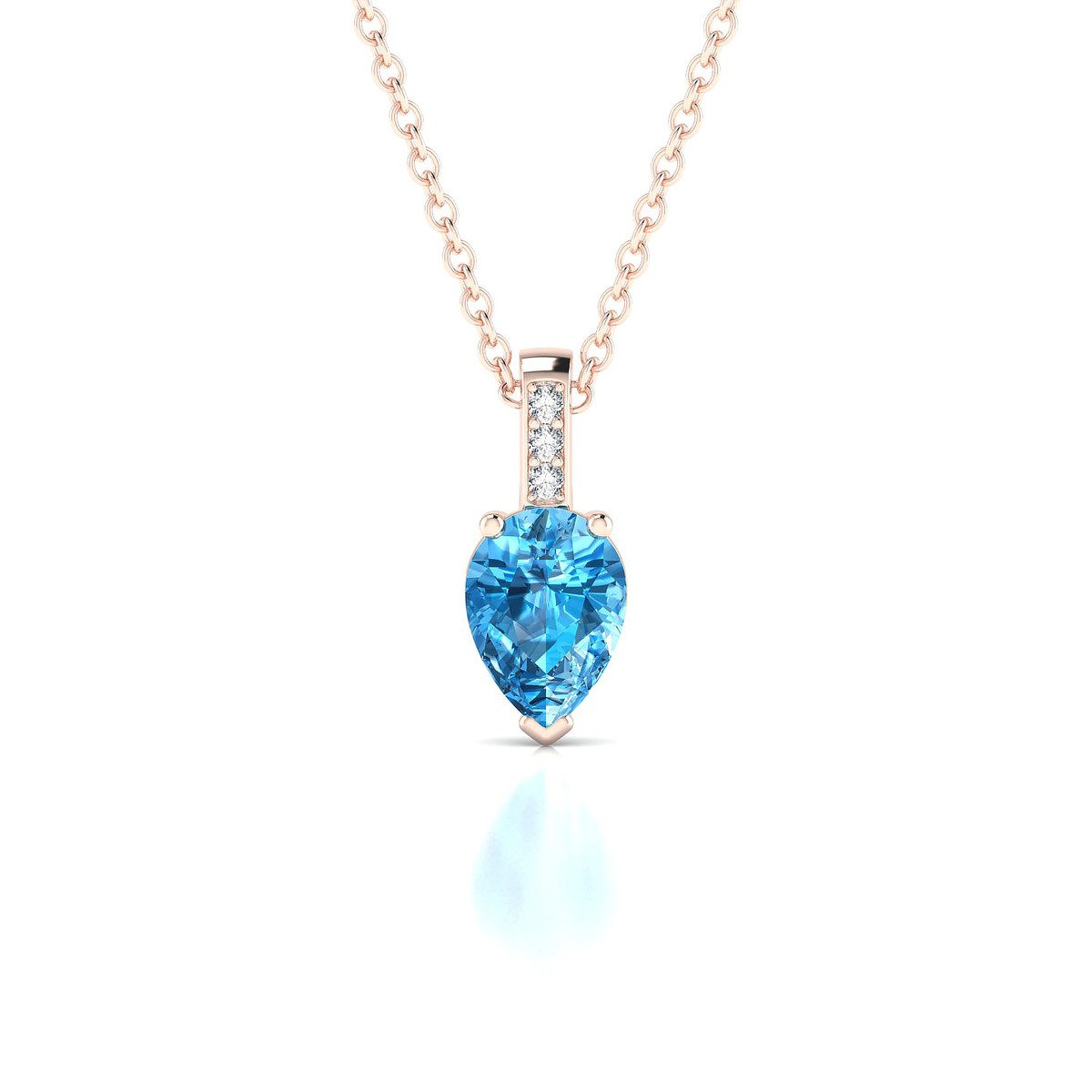 Exquisite | 18k Rose Gold 7 x 5 mm Pear Topaz Pendant