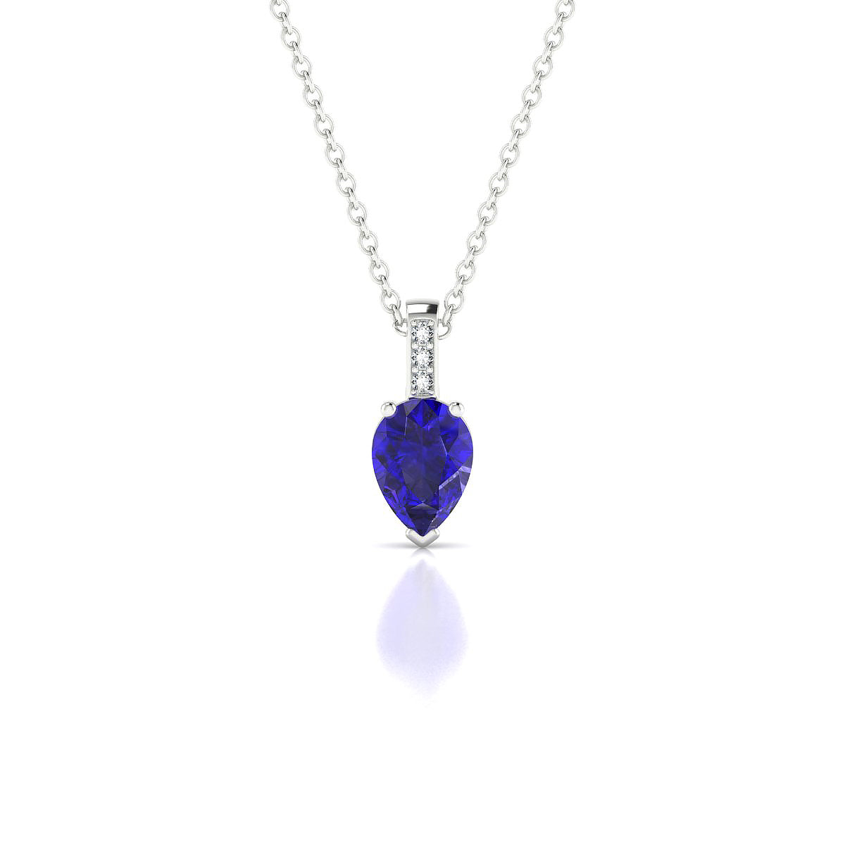 Exquisite | 18k White Gold 7 x 5 mm Pear Tanzanite Pendant