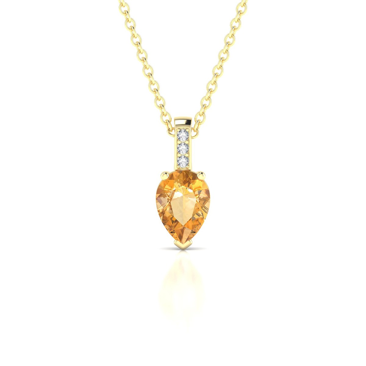 Exquisite | 18k Yellow Gold 7 x 5 mm Pear Citrine Pendant