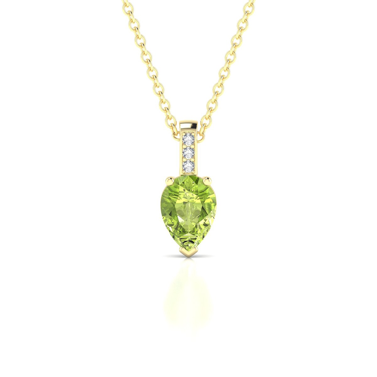 Exquisite | 18k Yellow Gold 7 x 5 mm Pear Peridot Pendant