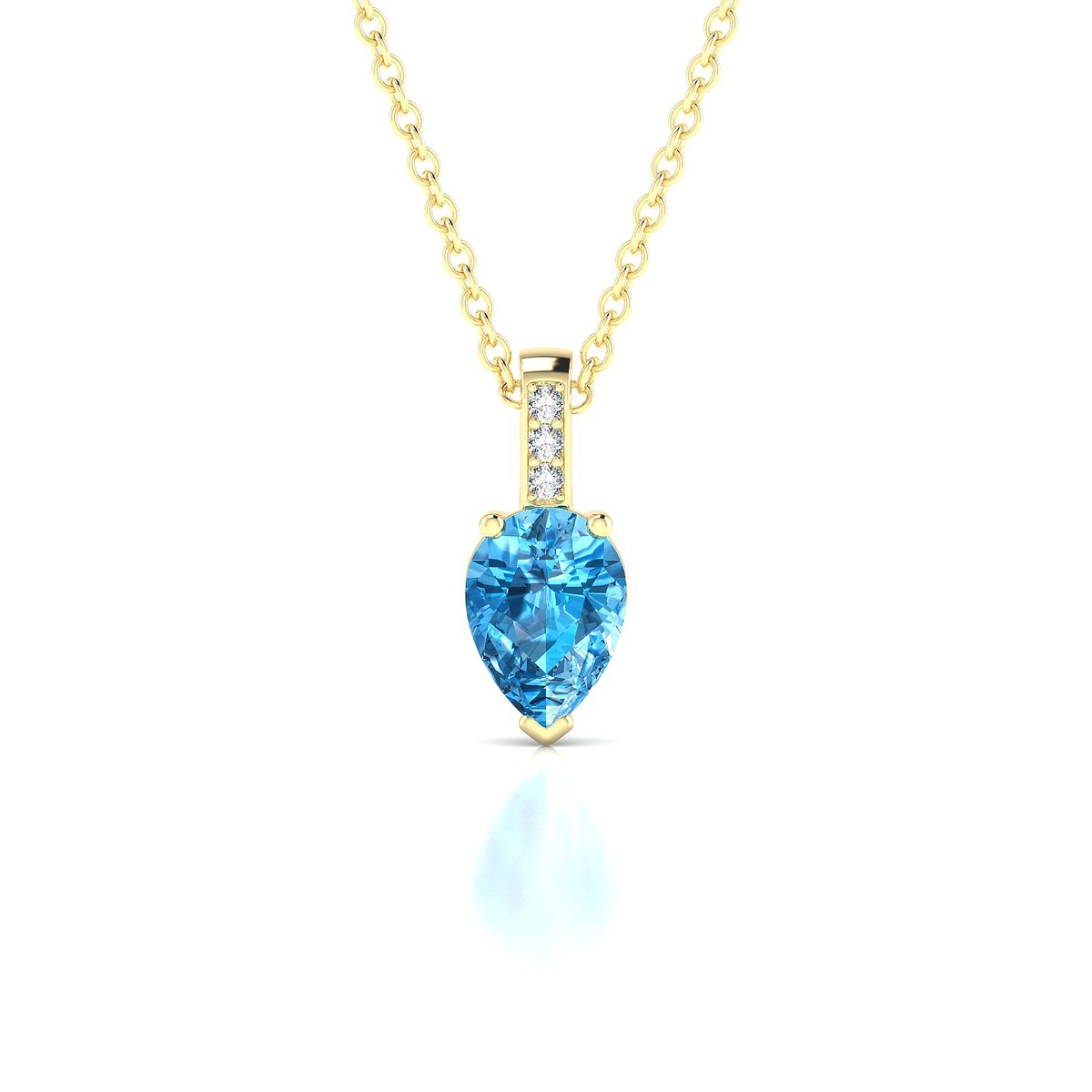 Exquisite | 18k Yellow Gold 7 x 5 mm Pear Topaz Pendant