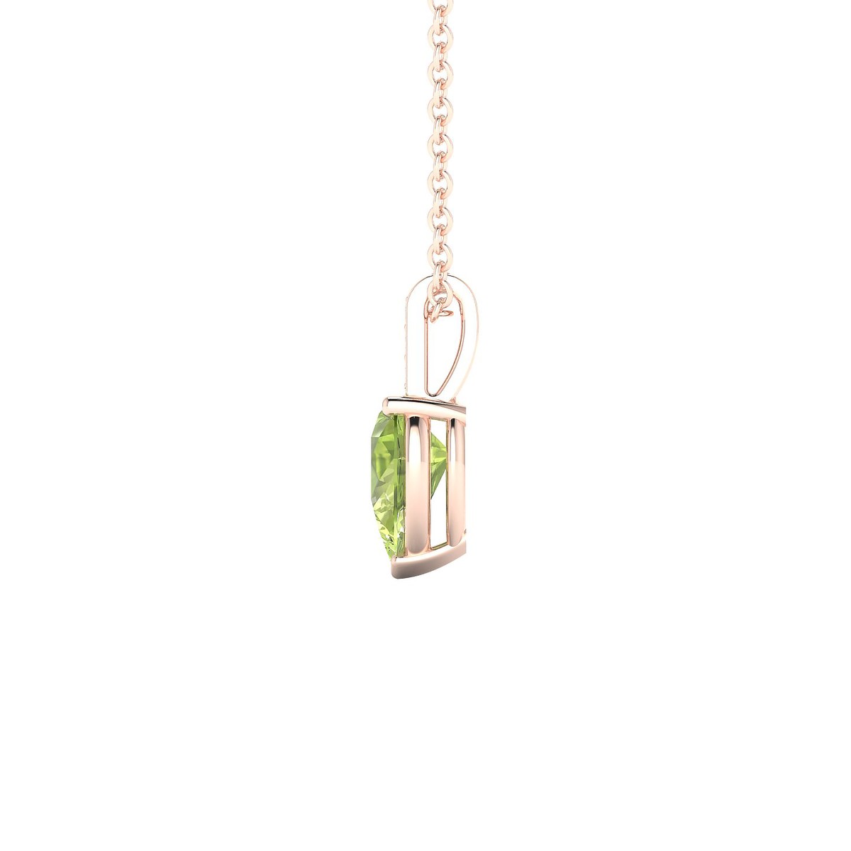 Exquisite | 18k Rose Gold 7 x 5 mm Pear Peridot Pendant