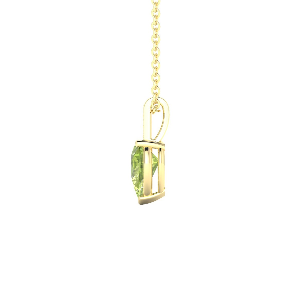 Exquisite | 18k Yellow Gold 7 x 5 mm Pear Peridot Pendant