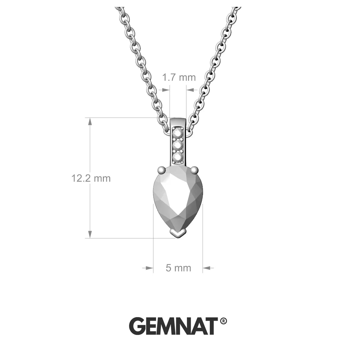 Exquisite | 18k White Gold 7 x 5 mm Pear Emerald Pendant