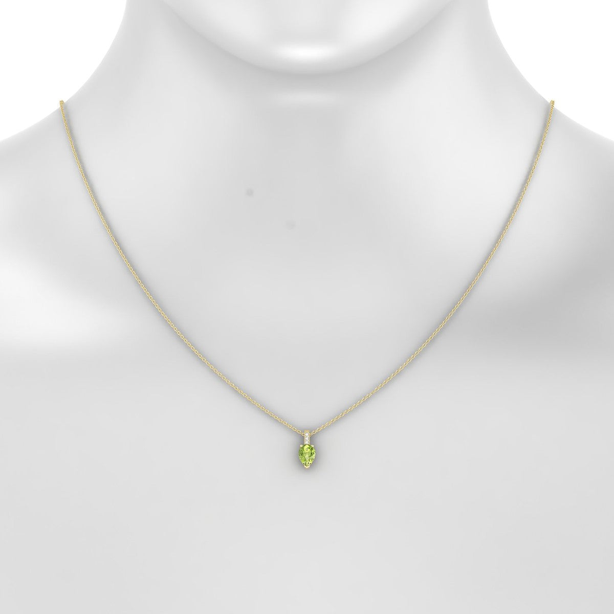 Exquisite | 18k Yellow Gold 7 x 5 mm Pear Peridot Pendant