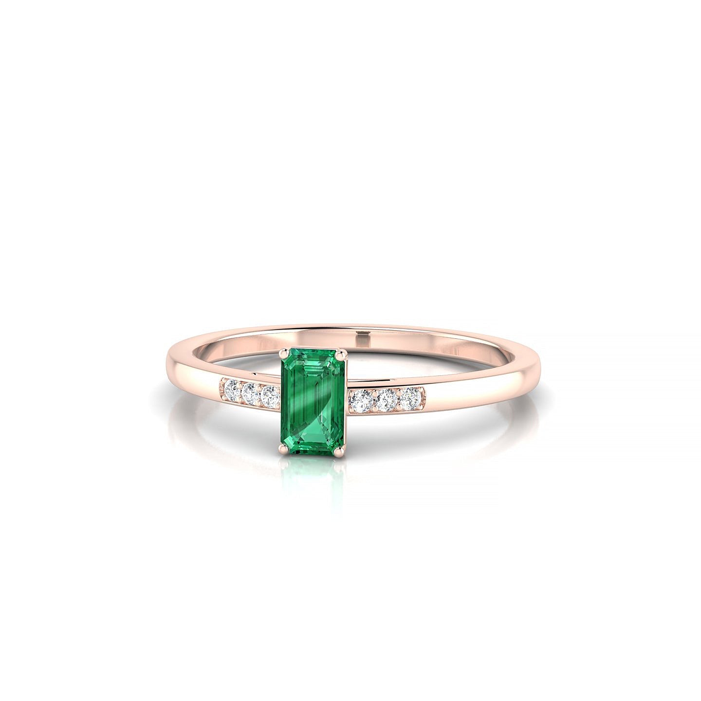 Exquisite | 18k Rose Gold 5 x 3 mm Emerald Emerald Ring
